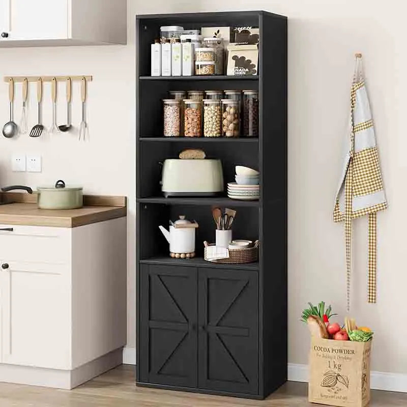 Yoobure Bookcase with Doors Bookshelf Storage Shelves