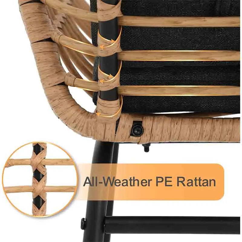Yoobure 3 Piece Outdoor Patio Furniture Set, Wicker Chairs