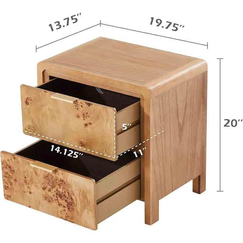 Yoobure Fully Assembled Farmhouse Nightstand with Drawer