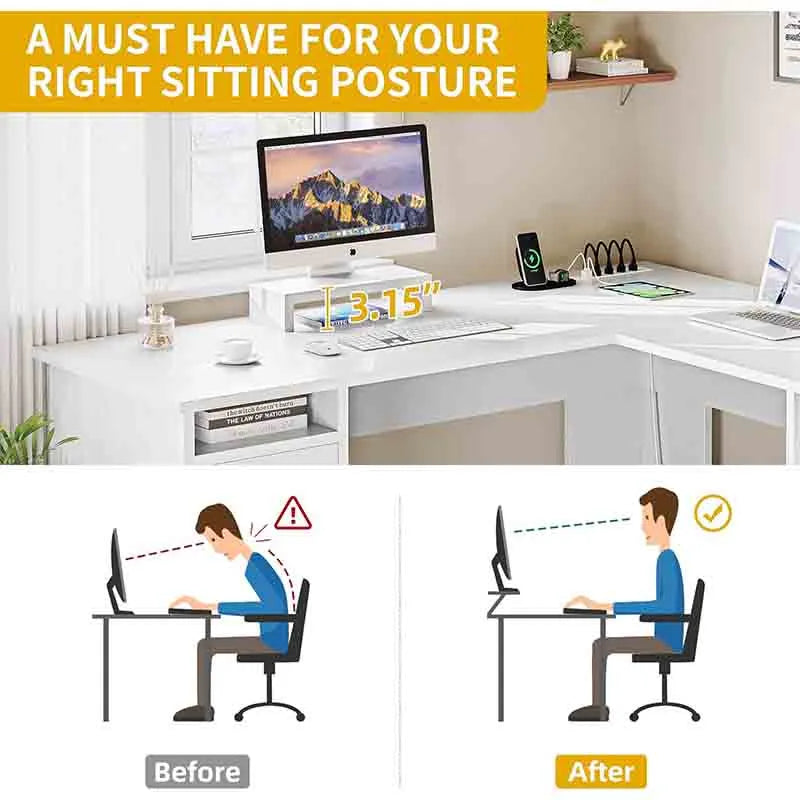 Yoobure 60" Corner Computer Desk with File Cabinet