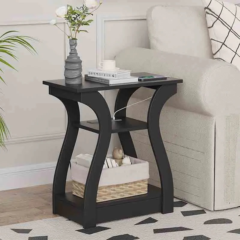 Yoobure End Table Set of 2 with Charging Station