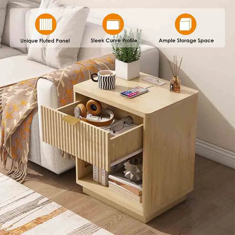 Yoobure Wood Modern Night Stands for Bedroom