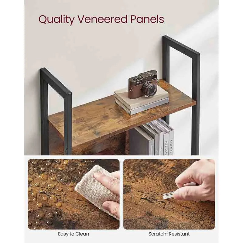 Yoobure 5-Tier Industrial Bookcase with Steel Frame