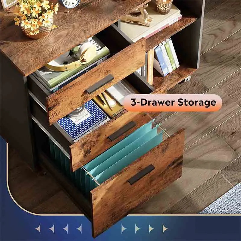 Yoobure 3-Drawer Wood Lateral Filing Cabinet