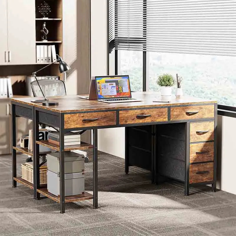 Yoobure 47 Inch Computer Desk with 6 Drawers