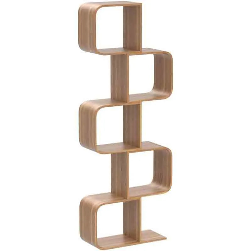 Yoobure 5-Tier S-Shaped Geometric Modern Bamboo Bookshelf – Yoobure Home