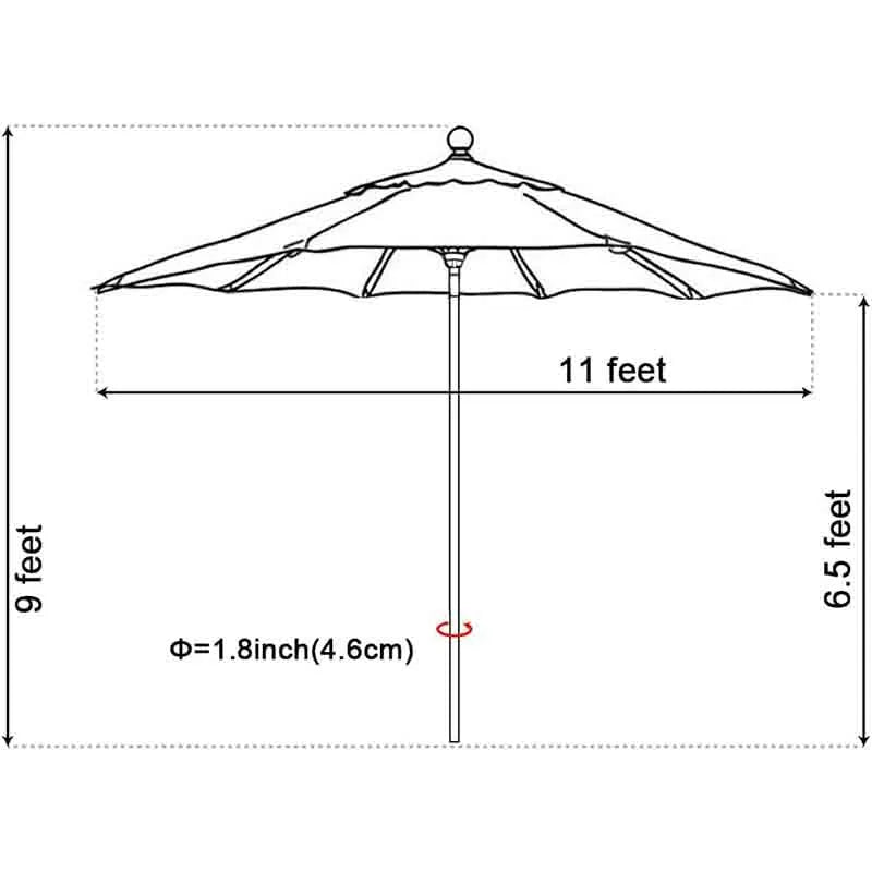 Yoobure 11Ft Market Umbrella Patio Outdoor Cylinder