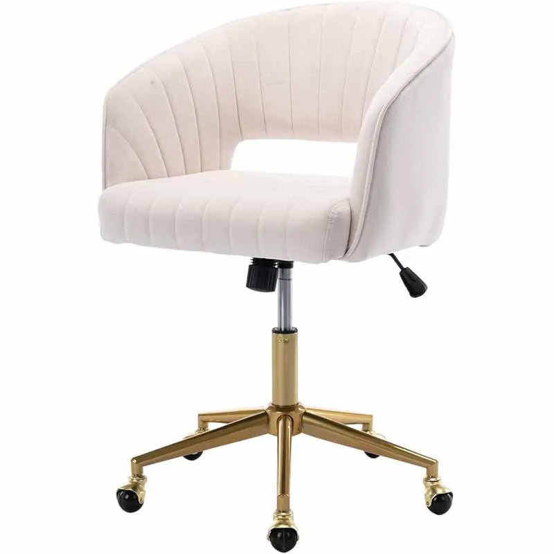 Velvet Office Desk Chair, Beige