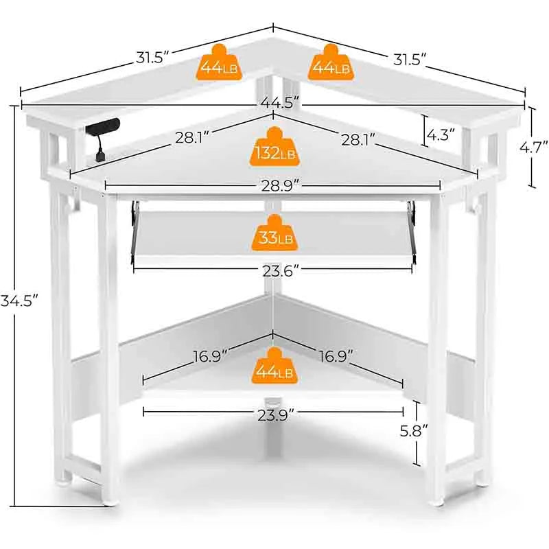 Yoobure Corner Desk Computer Desk with Power Outlets