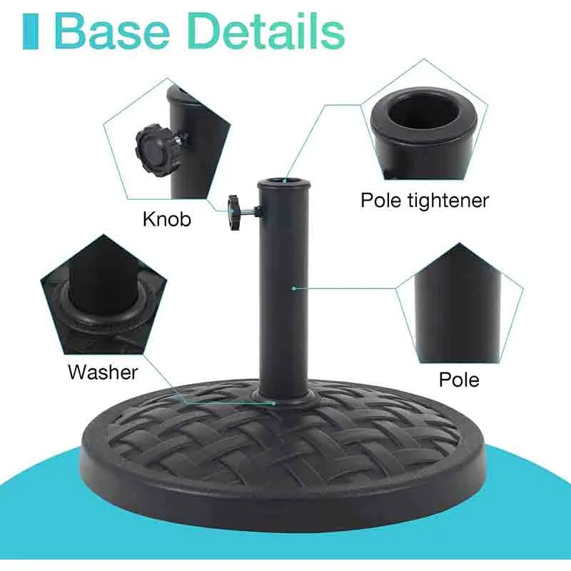 Yoobure 31lb Patio Umbrella Base Round Market Umbrella Stand