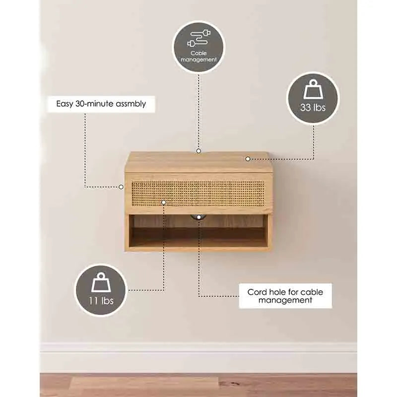 Yoobure Floating Nightstand Small Modern Nightstand
