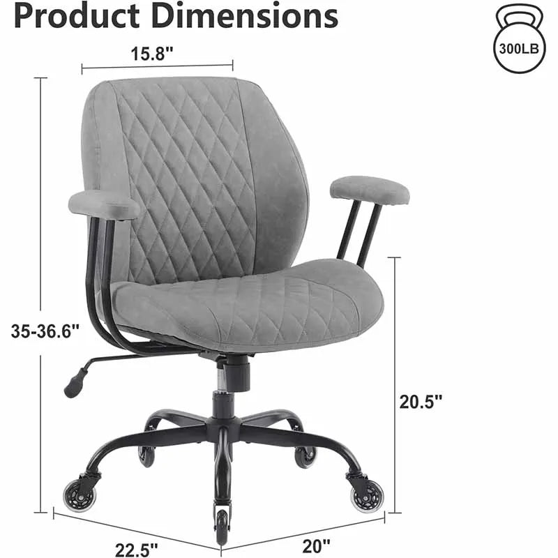 Yoobure Modern Ergonomic Office Desk Chair, Grey