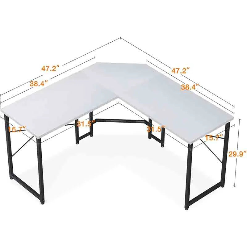 Yoobure Corner Desk Gaming Table for Home Office, White & Black