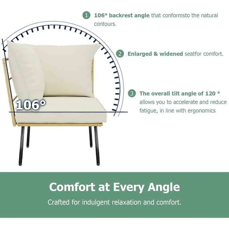 Yoobure 4 Piece Outdoor Patio Furniture Set Patio Couch Set
