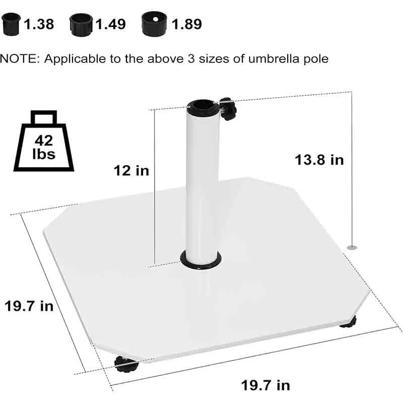 Yoobure Outdoor Umbrella Base 42 LBS Steel Umbrella Stand