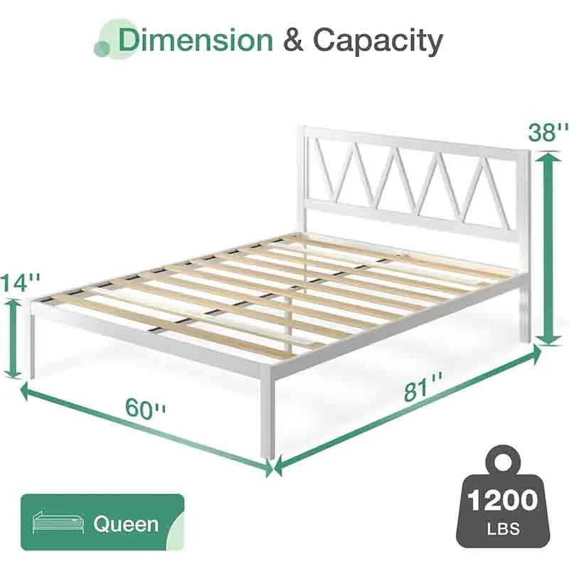 Yoobure Queen Bed Frame with Headboard, Metal Platform