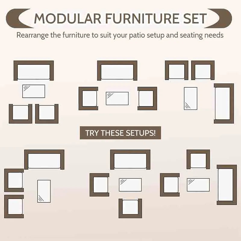 Yoobure Patio Furniture Set 4 Pieces Outdoor Rattan Chair