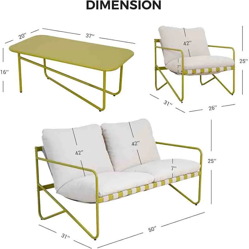 Yoobure Patio Furniture Set Outdoor Patio Sofa with Cushion