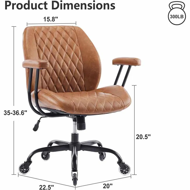 Yoobure Modern Ergonomic Office Desk Chair, Brown