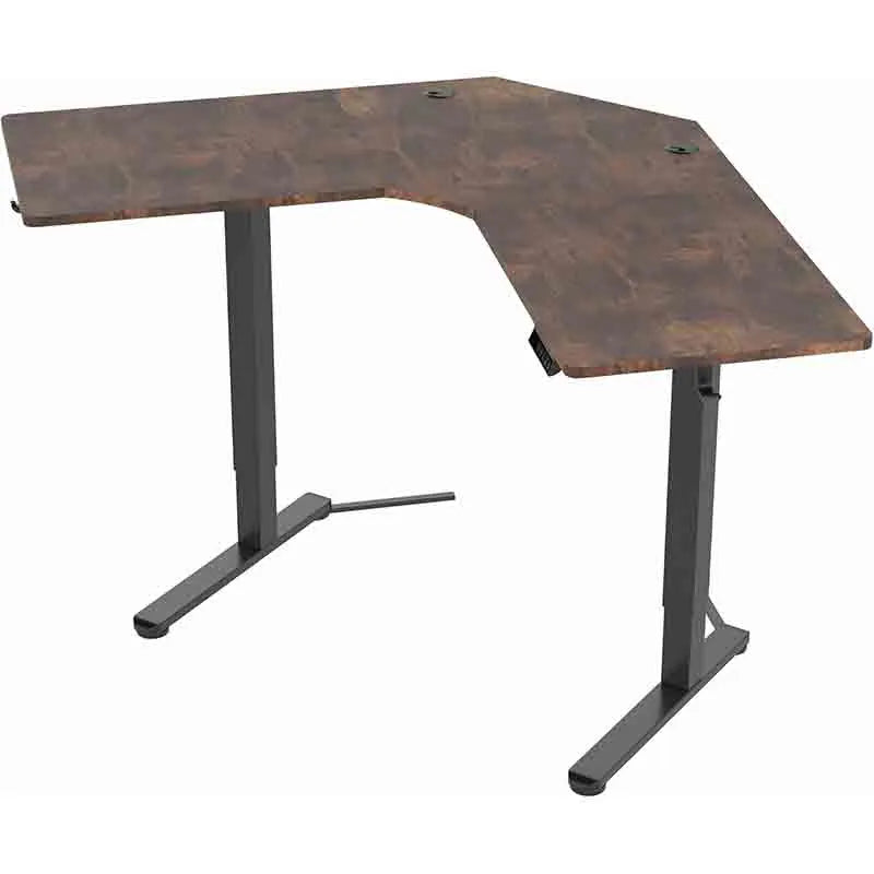 Electric L-Shaped 47 inch Sit Stand Up Desk, Brown