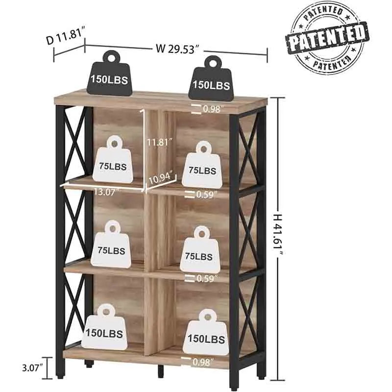 Yoobure Rustic 6 Cube Storage Organizer Book Shelf