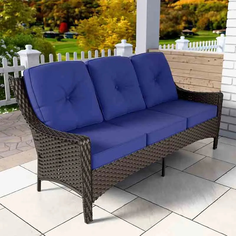 Yoobure 3 Seater Outdoor Wicker Patio Sofa