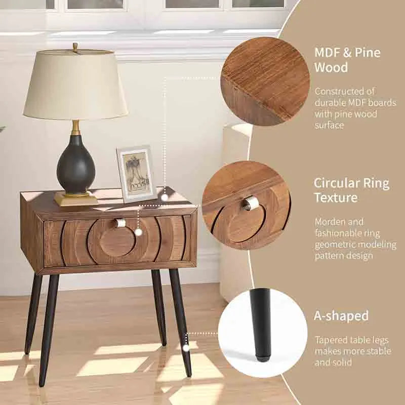 Yoobure End Table Living Room Small Side Table with Drawer