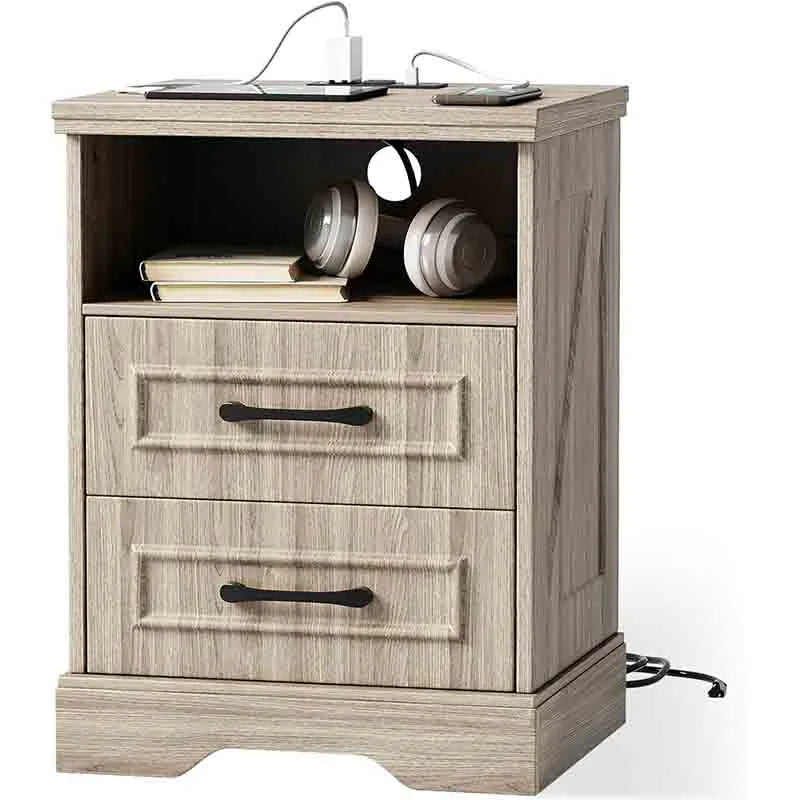 Night Stand with USB Ports and Outlets