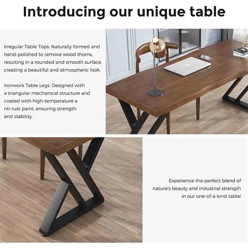 Yoobure Solid Wood Computer Desk 55-inch Large Office Desk