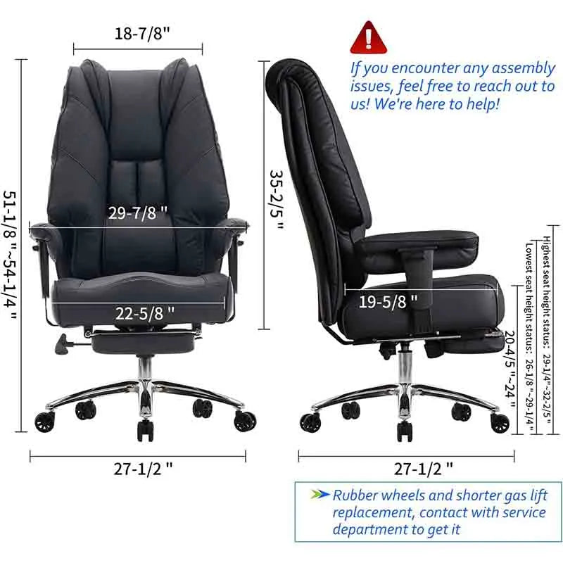 Yoobure Big and Tall Office Chair Wide Seat with Foot Rest