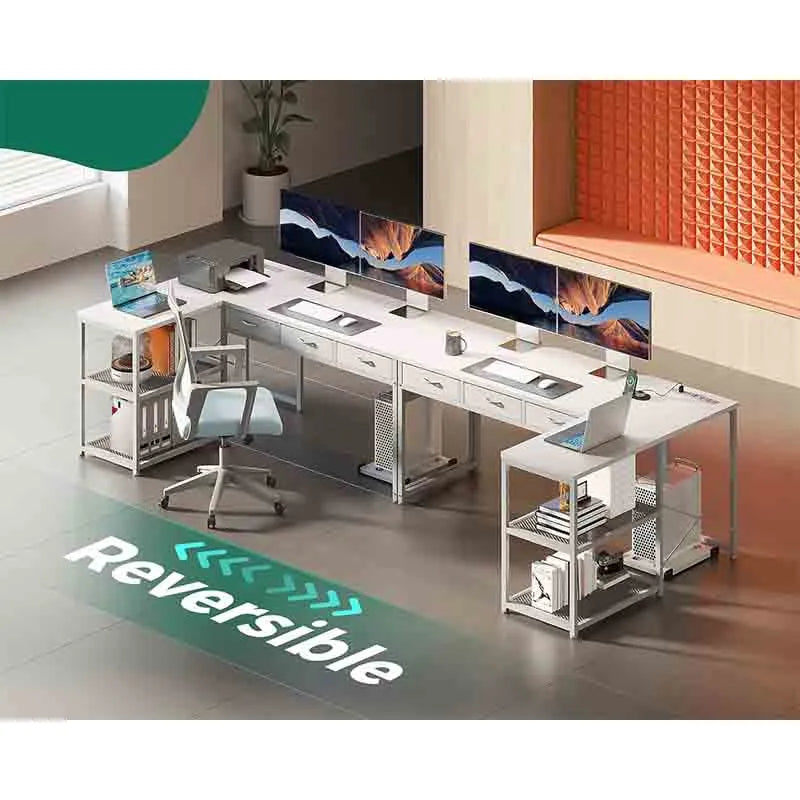 Yoobure 53 Inch L Shaped Computer Desk with Drawers