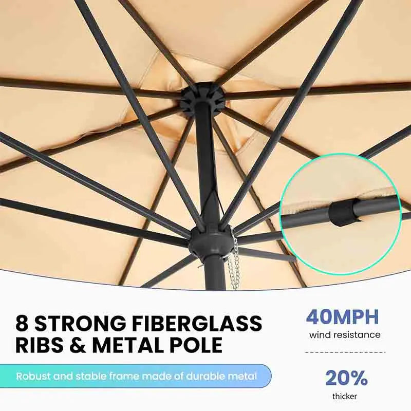 Yoobure Rectangular Patio Umbrella Outdoor Table Umbrella