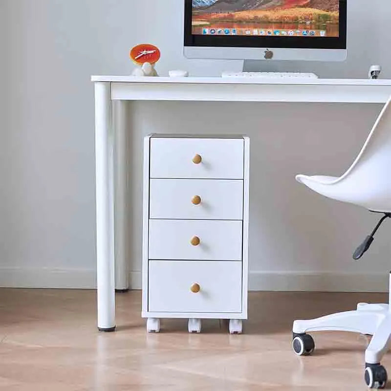 Yoobure Nightstand 4 Drawers Dresser Roller Storage Cabinet