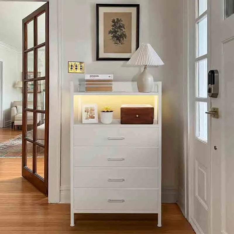 Yoobure Tall Nightstand with Drawers White Night Stand