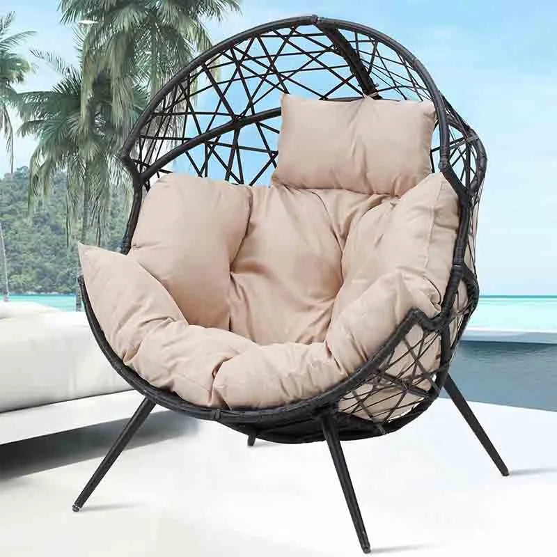 Yoobure Outdoor Patio Egg Chair Indoor Wicker Lounger Chair