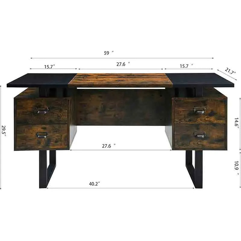 Yoobure Computer Desk 59" L Contemporary Home Office Desk