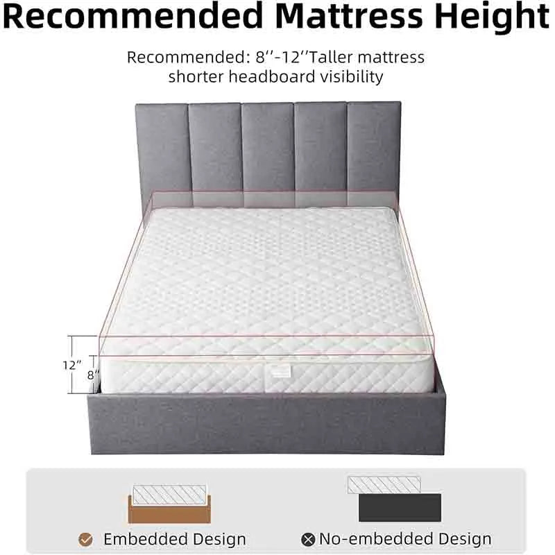 Yoobure Lift Up Storage Bed Full Size Upholstered Beds