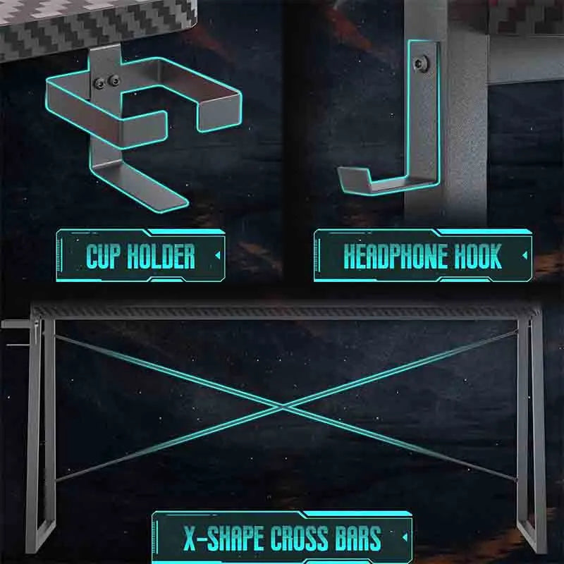 Yoobure PC Gaming Desk with Pegboards for Small Spaces