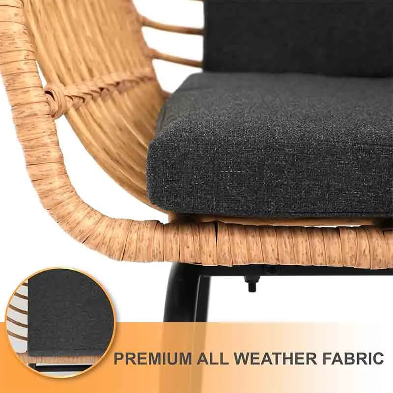 Yoobure 3 Piece Outdoor Patio Furniture Set, Wicker Chairs
