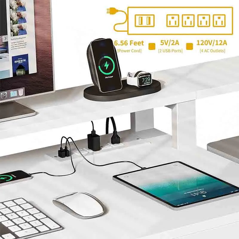 Yoobure L Shaped Desk with Drawers, 65" Computer Desk