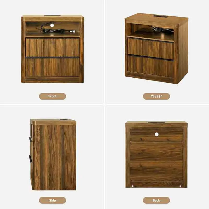 Yoobure Nightstands with Drawer Storage Bedside Table Large