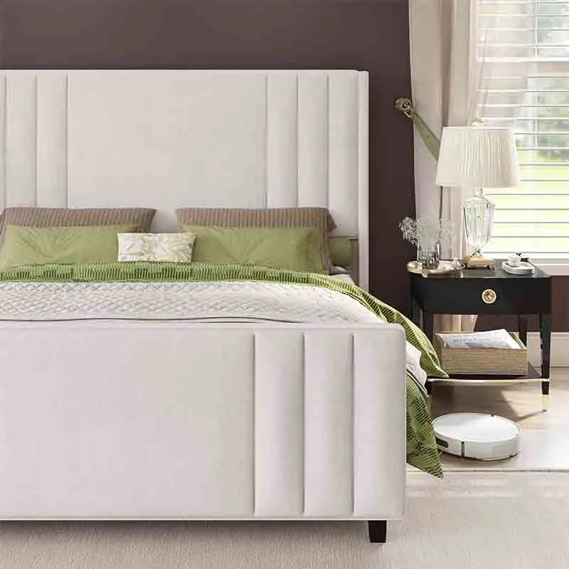 Yoobure Upholstered Platform Bed with Tufted Headboard