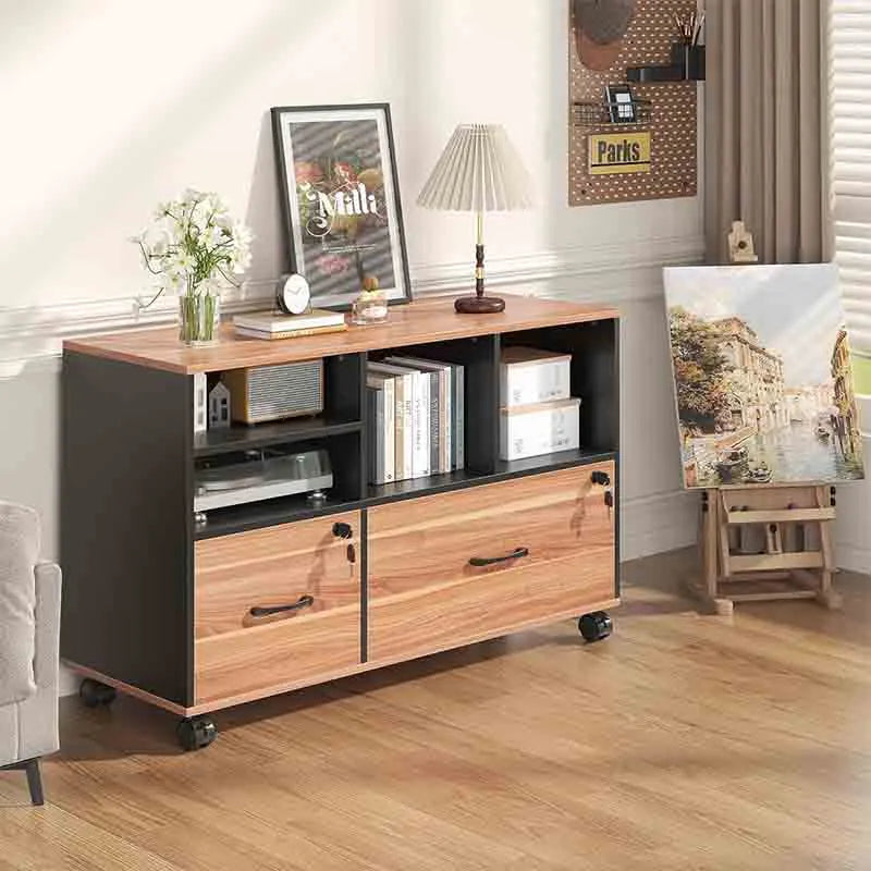 Yoobure Mobile Large Lateral File Cabinet with Lock