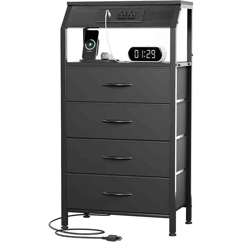 Tall Night Stand 4 Drawers