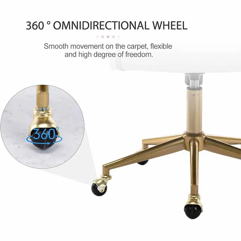 Yoobure Velvet Office Desk Chair, Beige