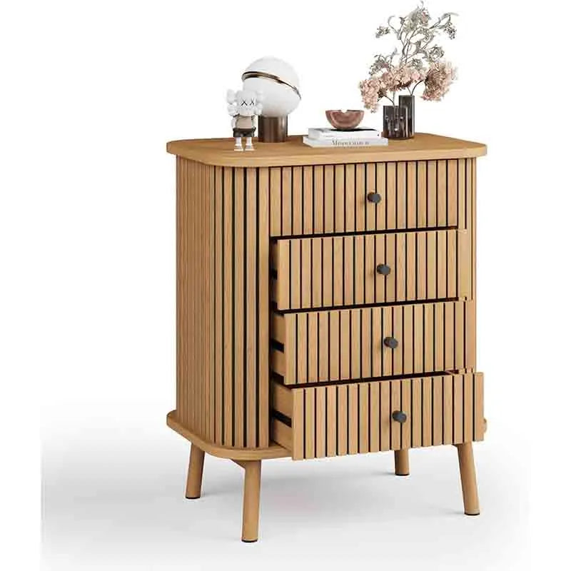 Wicker Nightstand Spacious Storage