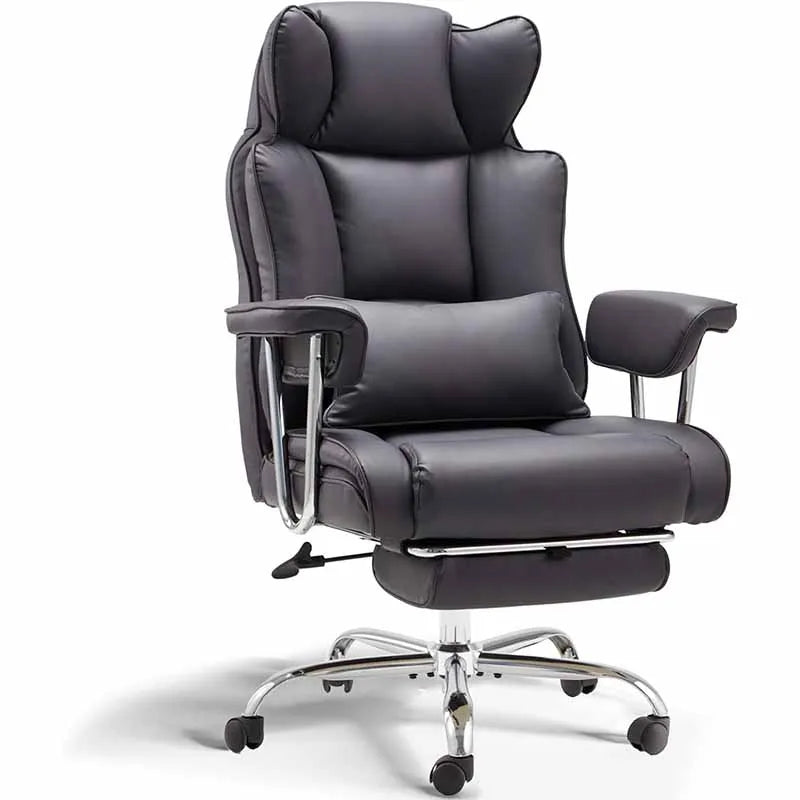 Comfortable Office Chair with Foot Rest, Grey