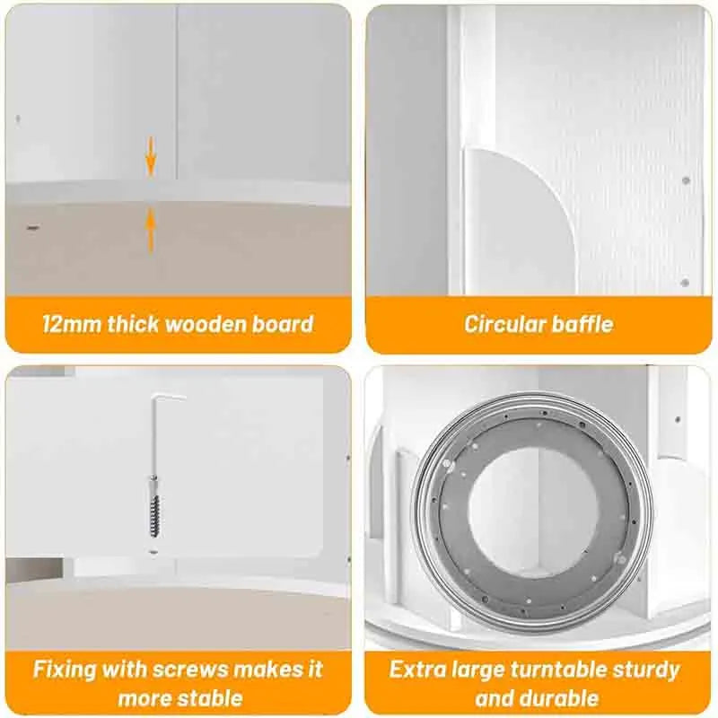 Yoobure 4 Tier Rotating Bookshelf Tower 360 Degree Bookcase