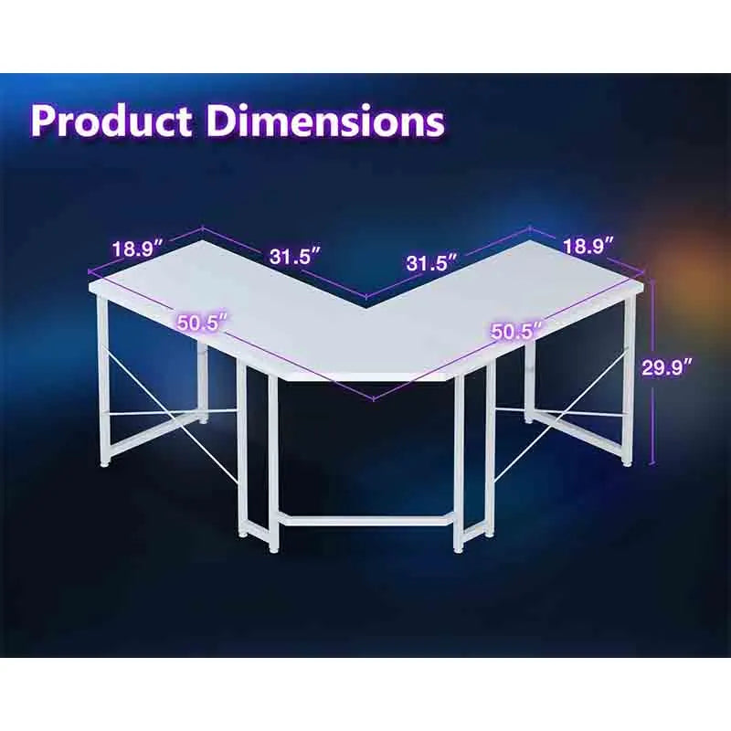 Yoobure Corner Desk Gaming Table for Home Office, White