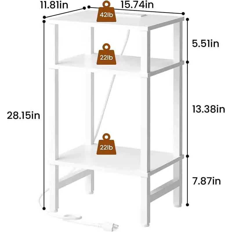 Yoobure End Table with Storage and Fast Charging Station